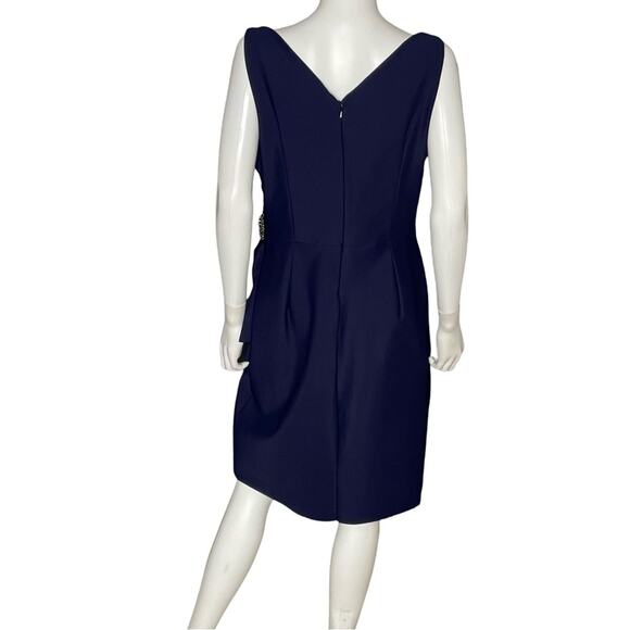 Alex Evenings Compression Embellished Ruched Sheath Dress Navy Women’s Sz 14 - Picture 6 of 10